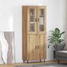 Highboard 2 pcs Dąb rzemieślniczy Drewno inżynieryjne i szkło
