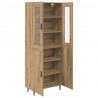 Highboard 2 pcs Dąb rzemieślniczy Drewno inżynieryjne i szkło