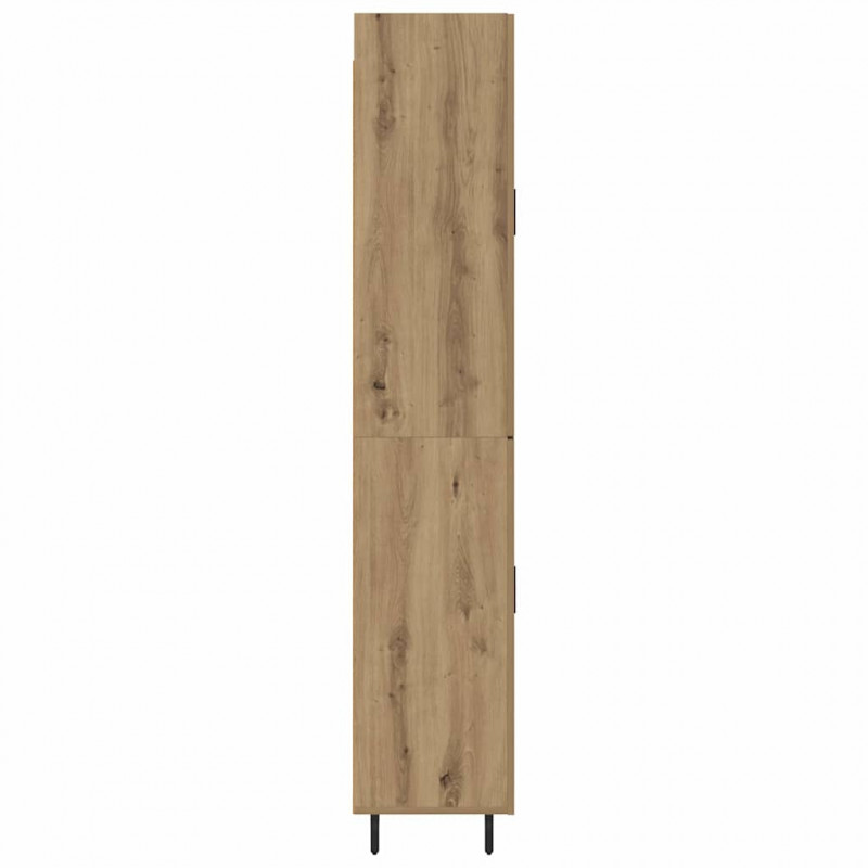 Highboard 2 pcs Dąb rzemieślniczy Drewno inżynieryjne i szkło