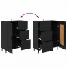 Highboard z szufladą 2 pcs Czarny Dąb Materiał drewnopochodny