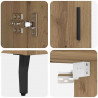 Highboard 2 pcs Dąb rzemieślniczy Drewno inżynieryjne i szkło