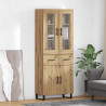 Highboard 2 pcs Dąb rzemieślniczy Drewno inżynieryjne i szkło
