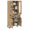 Highboard 2 pcs Dąb rzemieślniczy Drewno inżynieryjne i szkło