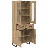 Highboard 2 pcs Dąb rzemieślniczy Drewno inżynieryjne i szkło