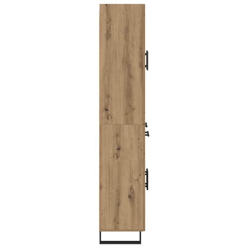 Highboard 2 pcs Dąb rzemieślniczy Drewno inżynieryjne i szkło