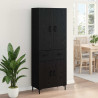Highboard Czarny Dąb 69,5 x 34 x 180 cm Materiał drewnopochodny