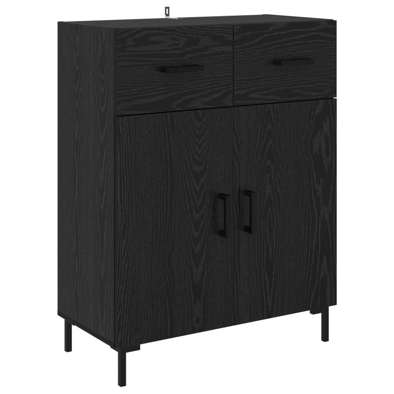 Highboard Czarny Dąb 69,5 x 34 x 180 cm Materiał drewnopochodny