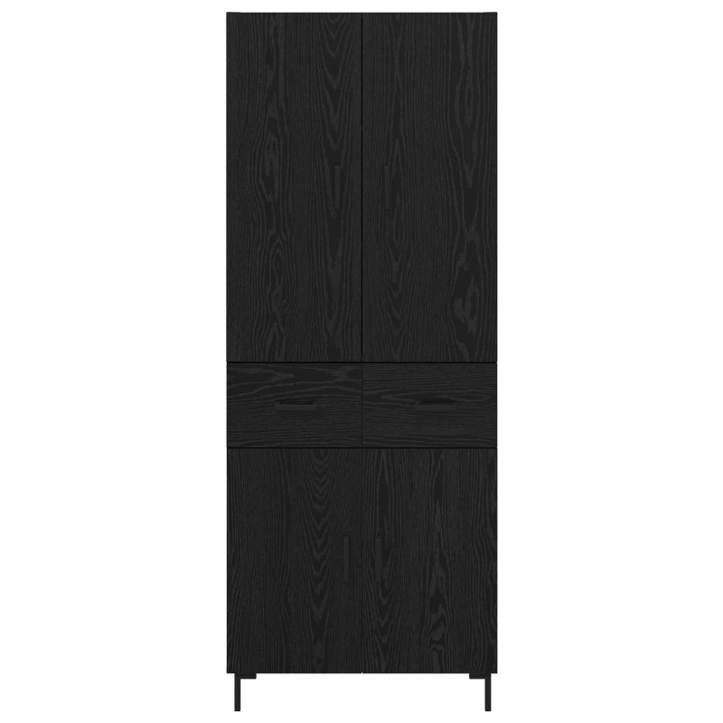 Highboard Czarny Dąb 69,5 x 34 x 180 cm Materiał drewnopochodny