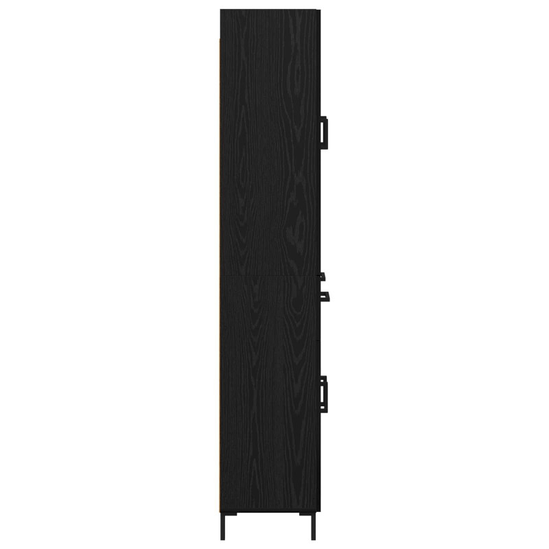 Highboard Czarny Dąb 69,5 x 34 x 180 cm Materiał drewnopochodny