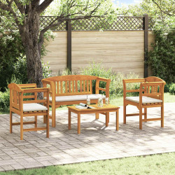 Zestaw lounge Róża ogrodowa z poduszką 4 pcs Lite Drewno Akacji