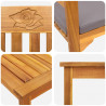 Zestaw lounge Róża ogrodowa z poduszką 4 pcs Lite Drewno Akacji