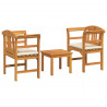 Zestaw lounge Róża ogrodowa z poduszką 3 pcs Lite Drewno Akacji