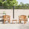 Zestaw lounge Róża ogrodowa z poduszką 3 pcs Lite Drewno Akacji