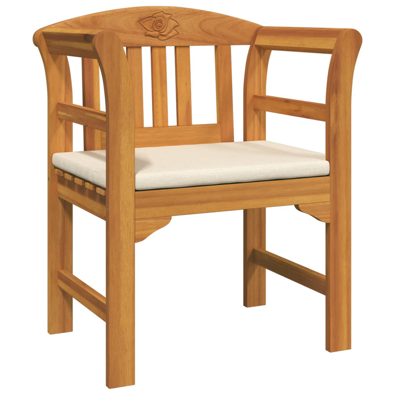 Zestaw lounge Róża ogrodowa z poduszką 3 pcs Lite Drewno Akacji