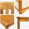 Zestaw lounge Róża ogrodowa z poduszką 3 pcs Lite Drewno Akacji