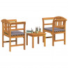 Zestaw lounge Róża ogrodowa z poduszką 3 pcs Lite Drewno Akacji