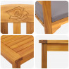 Zestaw lounge Róża ogrodowa z poduszką 3 pcs Lite Drewno Akacji
