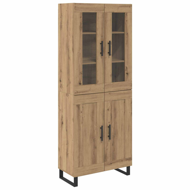 Highboard 2 pcs Dąb rzemieślniczy Materiał drewnopochodny
