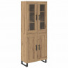 Highboard 2 pcs Dąb rzemieślniczy Materiał drewnopochodny