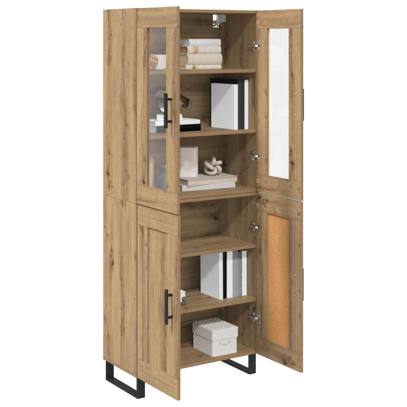 Highboard 2 pcs Dąb rzemieślniczy Materiał drewnopochodny