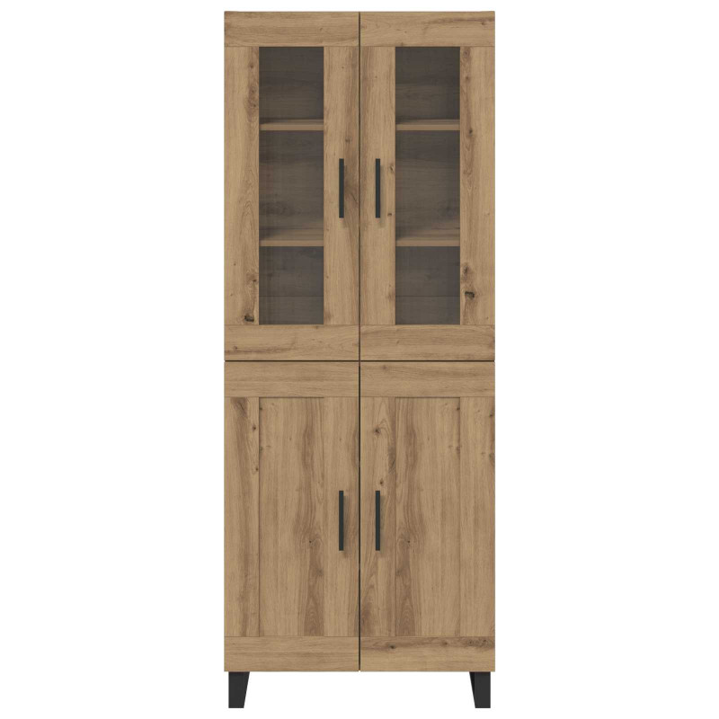 Highboard 2 pcs Dąb rzemieślniczy Materiał drewnopochodny