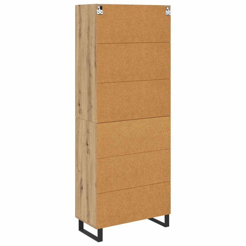 Highboard 2 pcs Dąb rzemieślniczy Materiał drewnopochodny