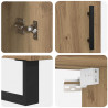 Highboard 2 pcs Dąb rzemieślniczy Materiał drewnopochodny