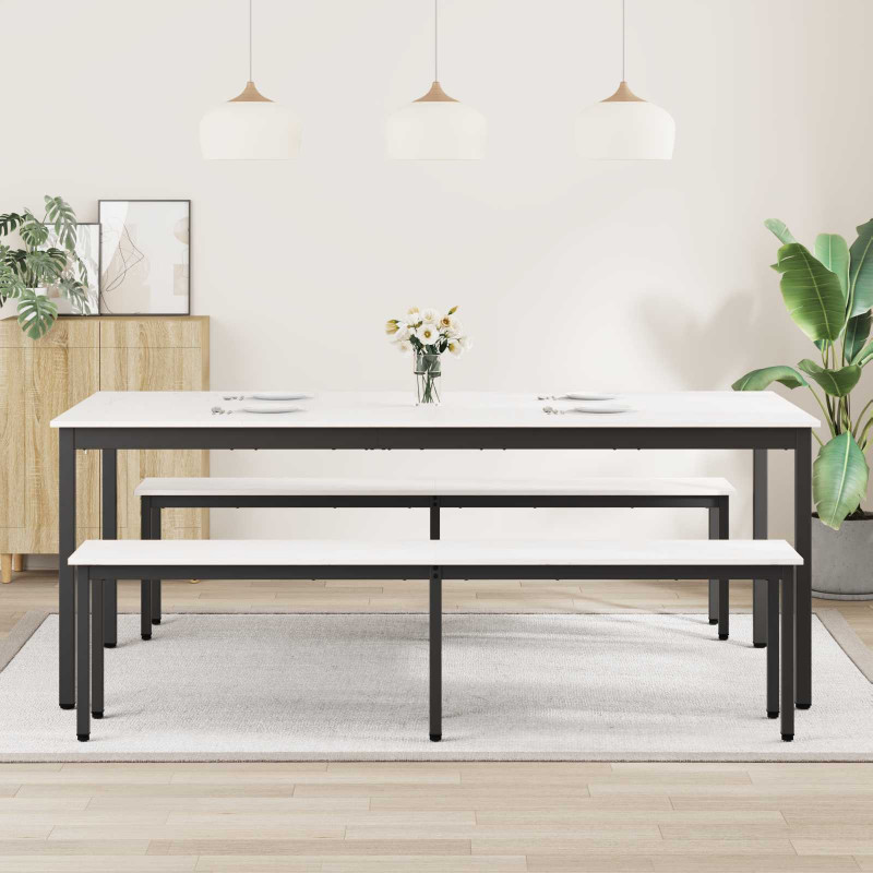 Stół jadalny Biały 200 x 100 x 75 cm Lite drewno sosnowe