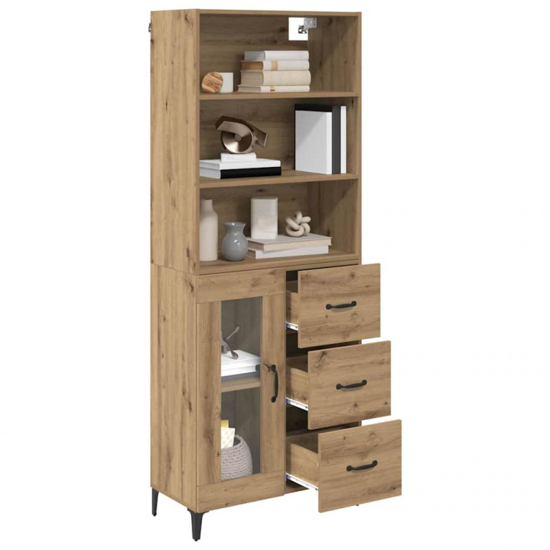 Highboard z szufladą Dąb rzemieślniczy 69,5 x 34 x 180 cm