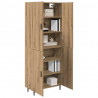 Highboard 2 pcs Dąb rzemieślniczy Drewno inżynieryjne i szkło