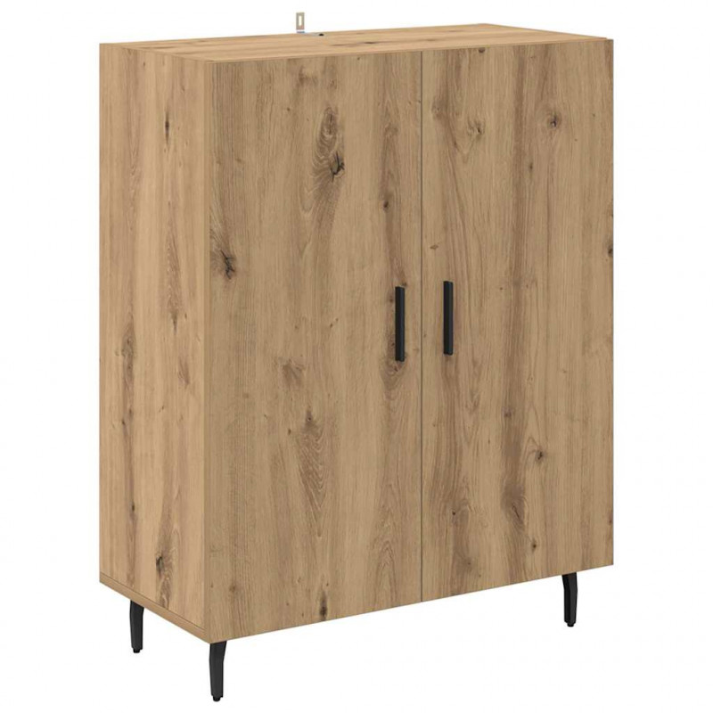 Highboard 2 pcs Dąb rzemieślniczy Drewno inżynieryjne i szkło