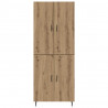 Highboard 2 pcs Dąb rzemieślniczy Drewno inżynieryjne i szkło