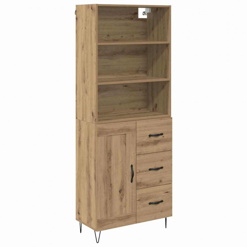 Highboard 2 pcs Dąb rzemieślniczy Materiał drewnopochodny