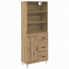 Highboard 2 pcs Dąb rzemieślniczy Materiał drewnopochodny