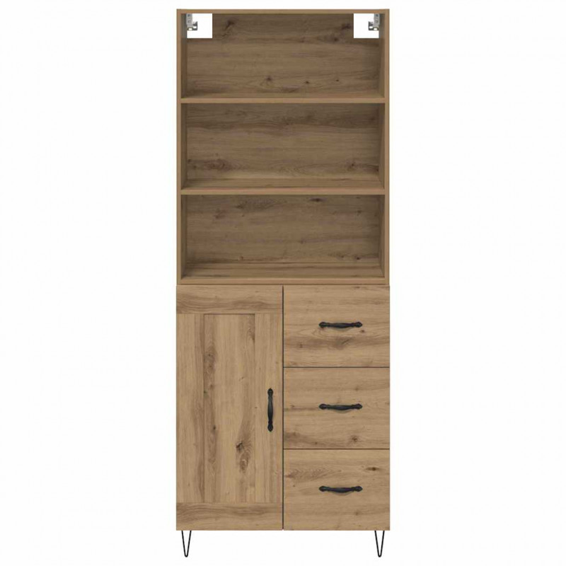 Highboard 2 pcs Dąb rzemieślniczy Materiał drewnopochodny