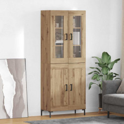 Highboard 2 pcs Dąb rzemieślniczy Materiał drewnopochodny