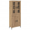 Highboard 2 pcs Dąb rzemieślniczy Materiał drewnopochodny