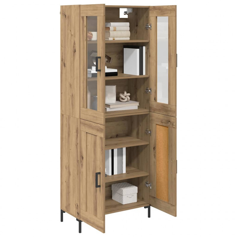 Highboard 2 pcs Dąb rzemieślniczy Materiał drewnopochodny