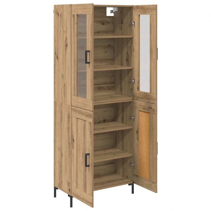 Highboard 2 pcs Dąb rzemieślniczy Materiał drewnopochodny