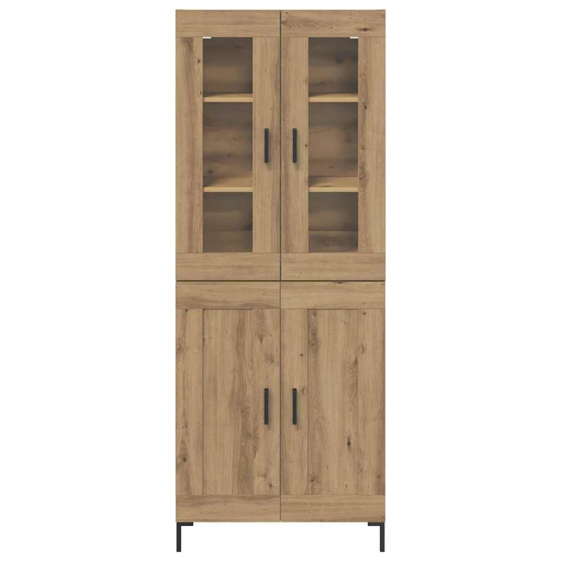 Highboard 2 pcs Dąb rzemieślniczy Materiał drewnopochodny