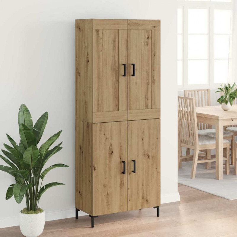 Highboard 2 pcs Dąb rzemieślniczy Materiał drewnopochodny