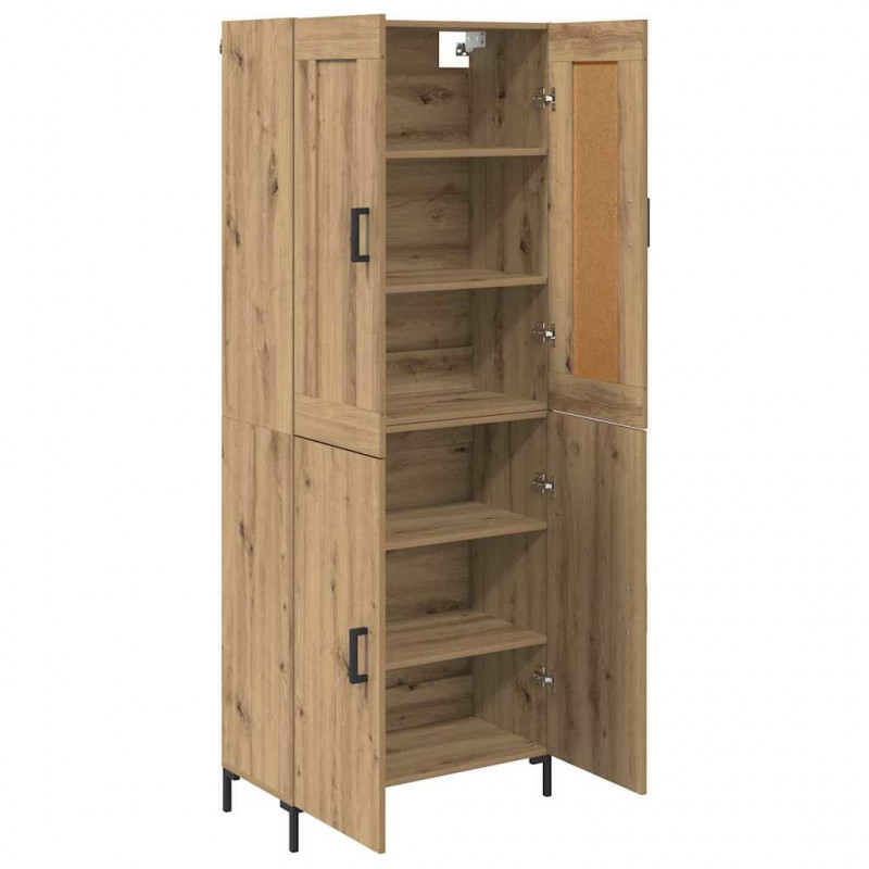 Highboard 2 pcs Dąb rzemieślniczy Materiał drewnopochodny