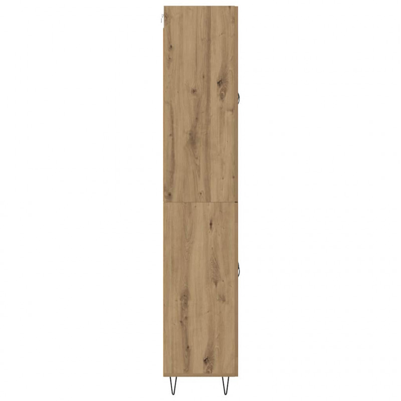 Highboard 2 pcs Dąb rzemieślniczy Drewno inżynieryjne i szkło