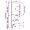 Highboard 2 pcs Dąb rzemieślniczy Materiał drewnopochodny