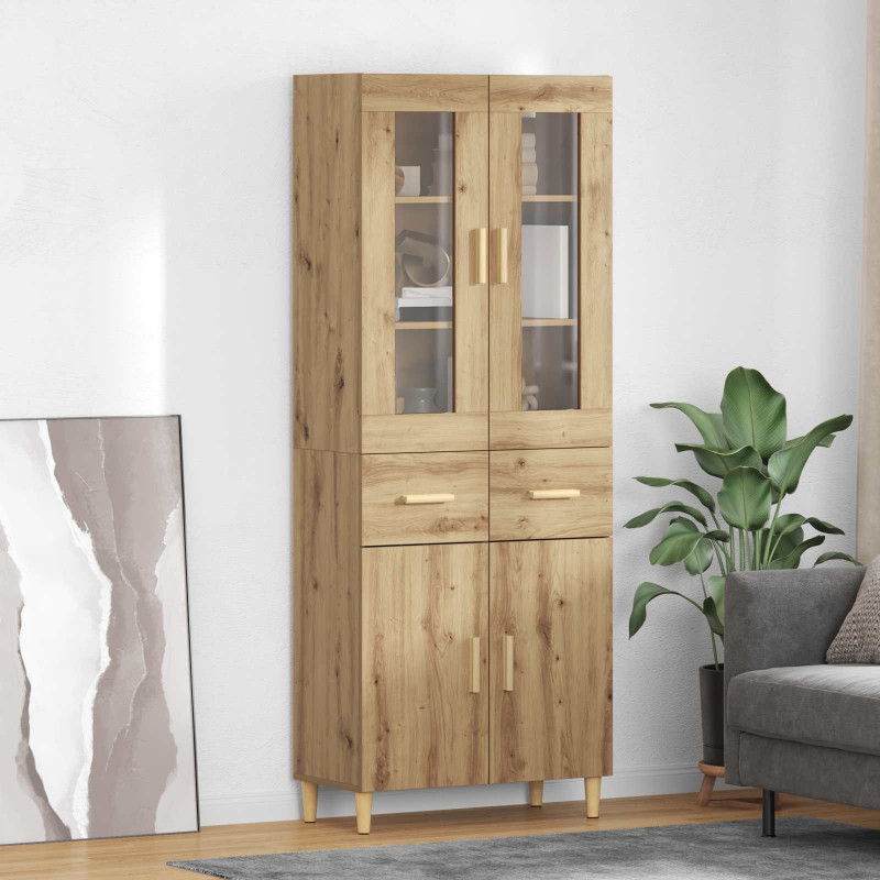 Highboard z szufladą Dąb rzemieślniczy 69,5 x 34 x 180 cm