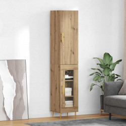 Highboard 2 pcs Dąb rzemieślniczy Materiał drewnopochodny