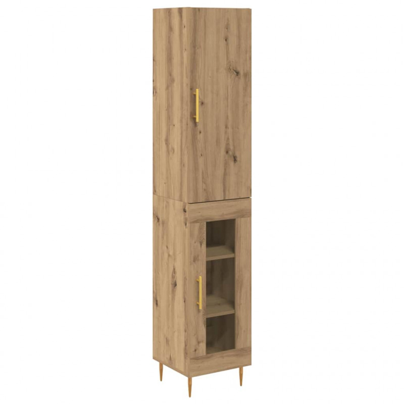 Highboard 2 pcs Dąb rzemieślniczy Materiał drewnopochodny
