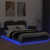 Rama łóżka z wezgłowiem Ze LED Lights Czarny Dąb 160 x 200 cm
