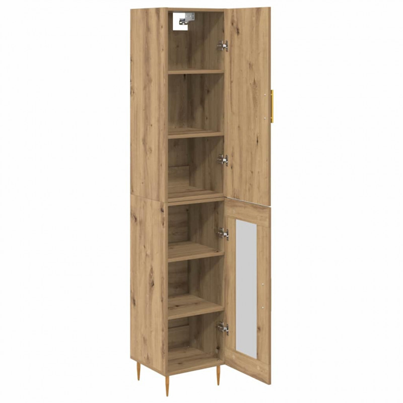 Highboard 2 pcs Dąb rzemieślniczy Materiał drewnopochodny