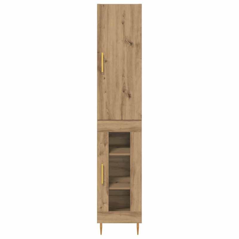 Highboard 2 pcs Dąb rzemieślniczy Materiał drewnopochodny